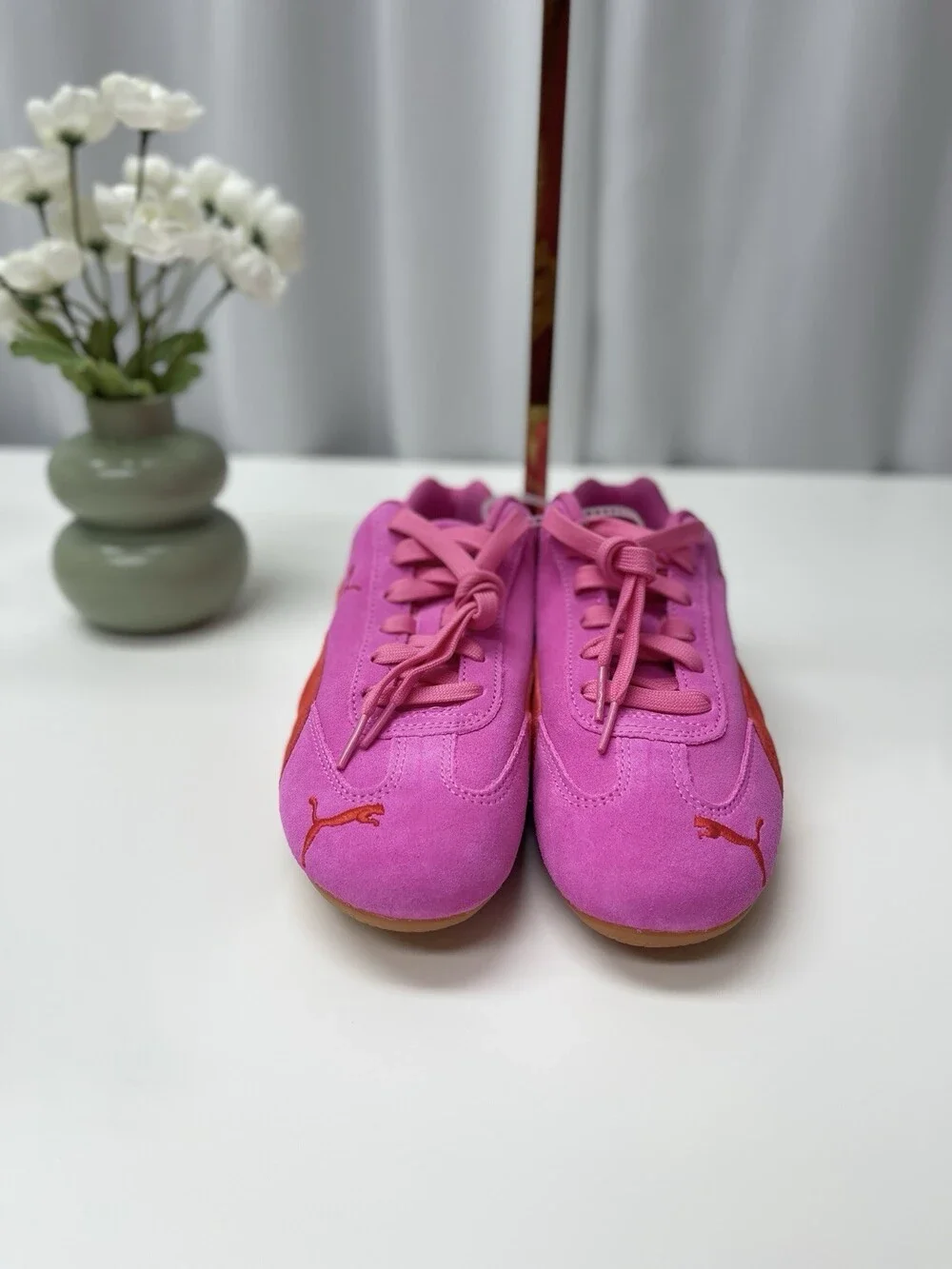 PUMA Speedcat OG Suede Low Top Lace-Up Cushioned Women’s Pink Pixel
